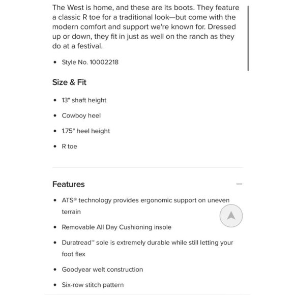 Ariat Heritage R Toe Western Cowboy Boots – Black Deertan Leather Men’s Size 9D - Picture 11 of 11